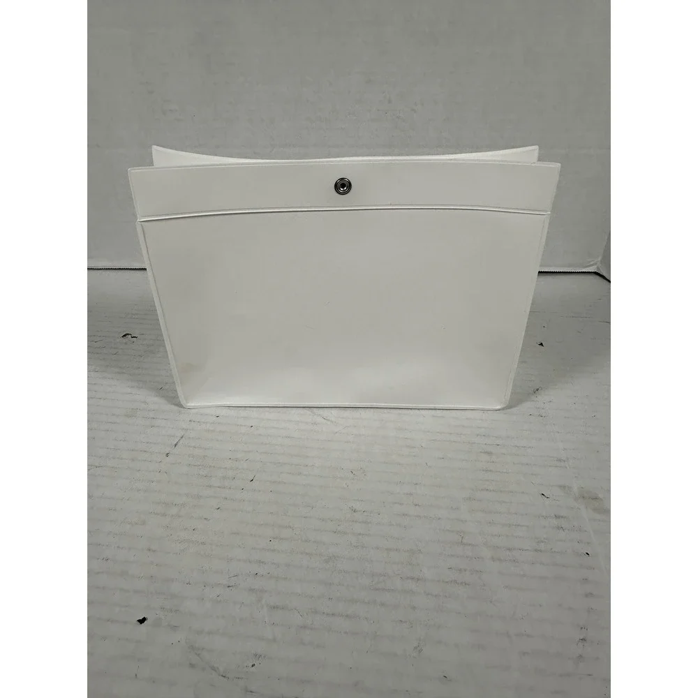 Lauren Ralph Lauren White Rubber‎ Logo Pouch Snap Closure Cosmetic Travel Bag